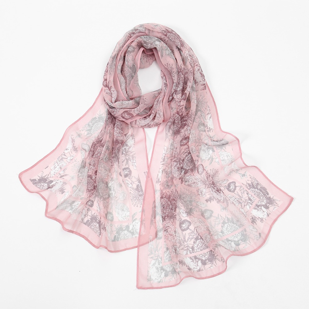 Face Scarf Mask - Selendang Chiffon Desain Elegan Baru Motif