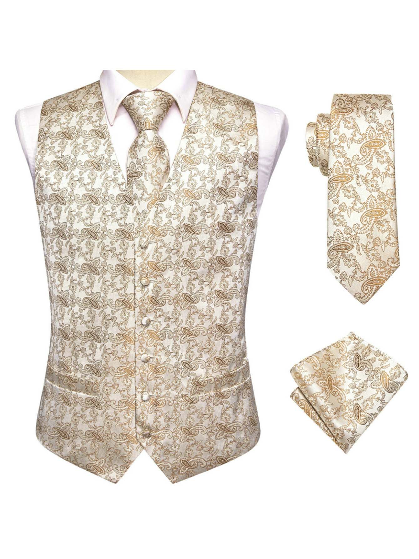 Setelan Jas Pria Tiga Potong W - Pocket Square Set ulasan dan harga