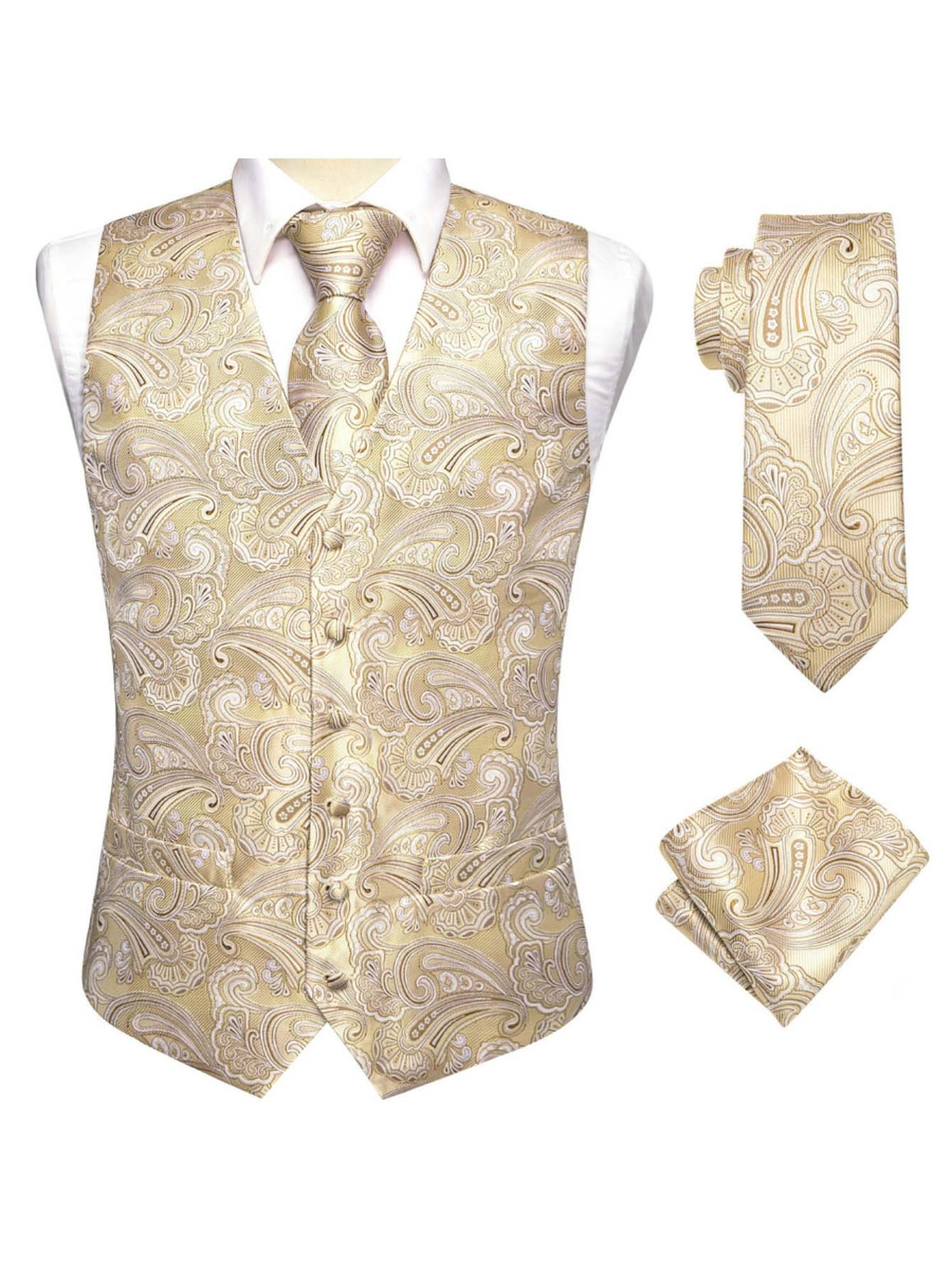 Setelan Jas Pria Tiga Potong W - Pocket Square Set ulasan dan harga